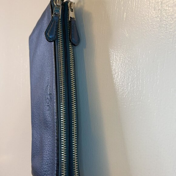 Coach Double Corner Zip Wristlet 6649 - Metallic Blue - Picture 10 of 10